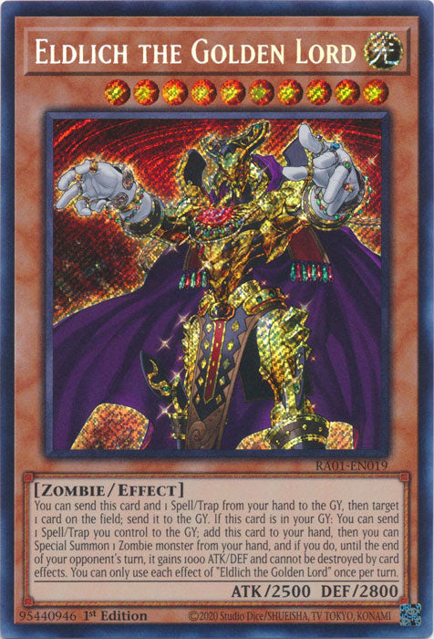 RA01-EN019 - Eldlich the Golden Lord (Alternate Art) Secret Rare 1st Edition