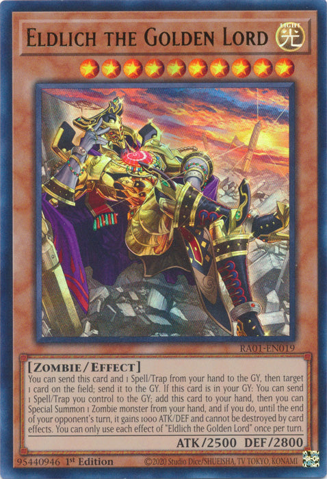 RA01-EN019 - Eldlich the Golden Lord (Alternate Art) Ultra Rare 1st Edition