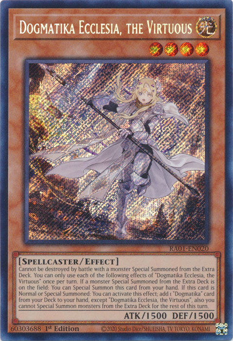 RA01-EN020 - Dogmatika Ecclesia, the Virtuous Secret Rare 1st Edition