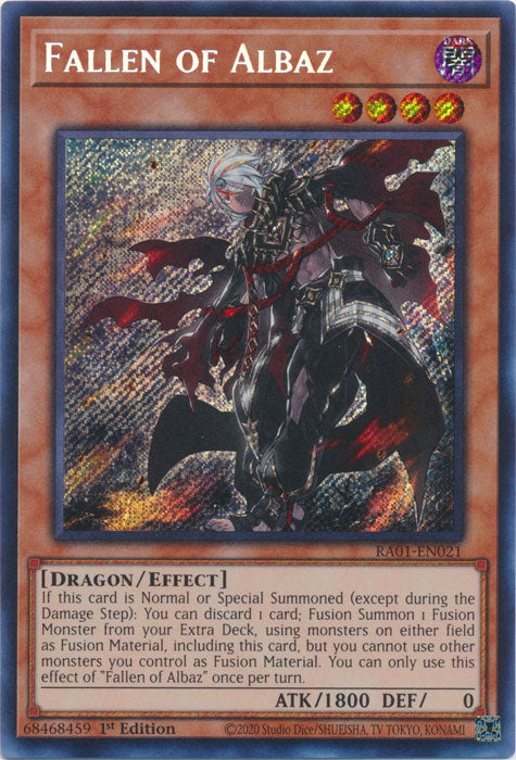 RA01-EN021 - Fallen of Albaz Secret Rare 1st Edition