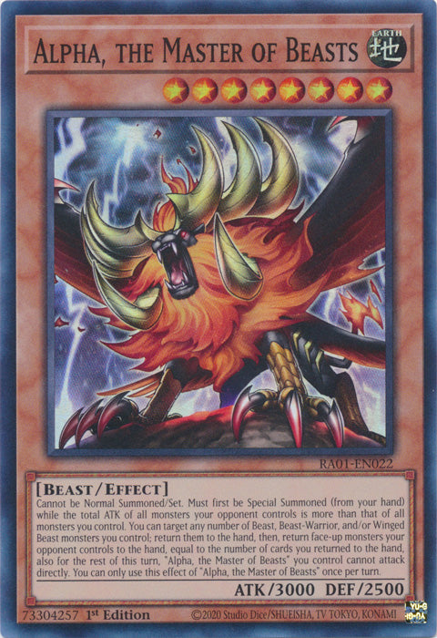 RA01-EN022 - Alpha, the Master of Beasts Super Rare 1st Edition