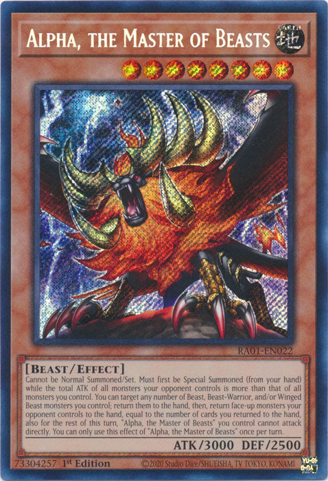 RA01-EN022 - Alpha, the Master of Beasts Secret Rare 1st Edition