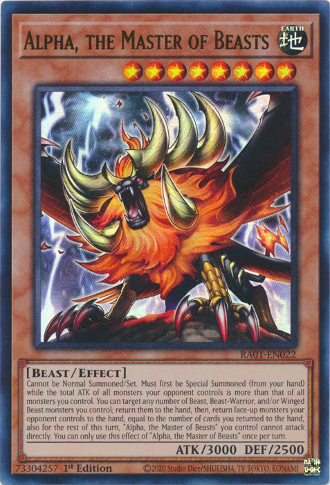 RA01-EN022 - Alpha, the Master of Beasts Ultra Rare 1st Edition