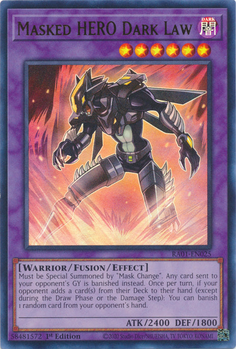 RA01-EN025 - Masked HERO Dark Law Ultra Rare 1st Edition