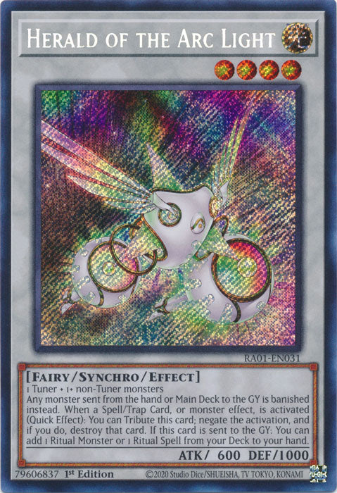 RA01-EN031 - Herald of the Arc Light Secret Rare 1st Edition