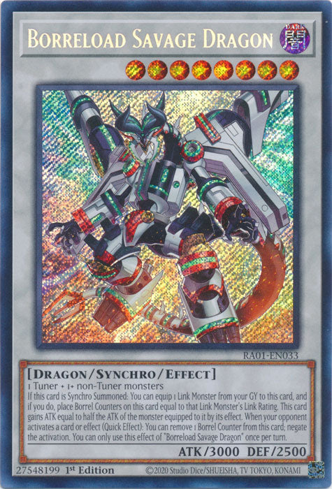 RA01-EN033 - Borreload Savage Dragon Secret Rare 1st Edition