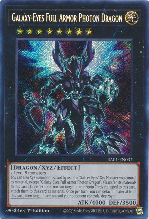 RA01-EN037 - Galaxy-Eyes Full Armor Photon Dragon Secret Rare 1st Edition