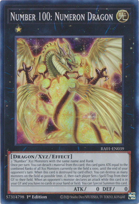 RA01-EN039 - Number 100: Numeron Dragon Super Rare 1st Edition