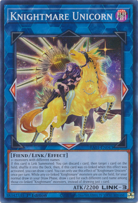 RA01-EN043 - Knightmare Unicorn Super Rare 1st Edition