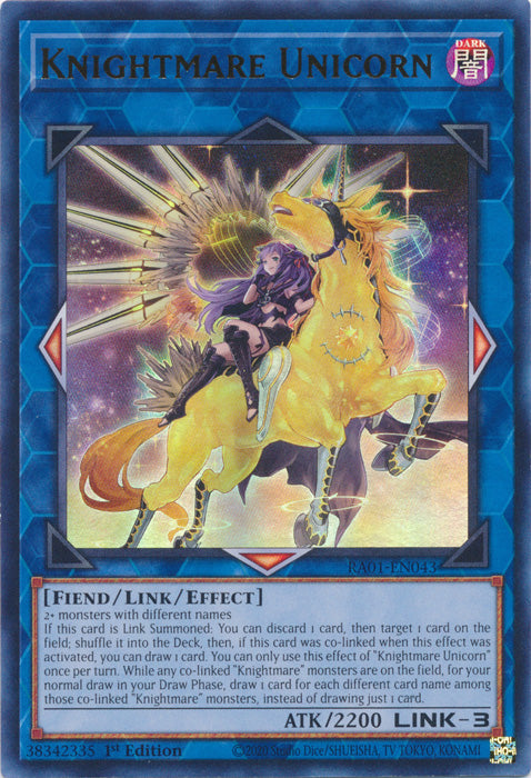RA01-EN043 - Knightmare Unicorn Ultra Rare 1st Edition