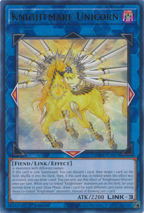RA01-EN043 - Knightmare Unicorn (Alternate Art) Ultra Rare 1st Edition