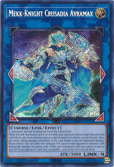 RA01-EN044 - Mekk-Knight Crusadia Avramax Secret Rare 1st Edition
