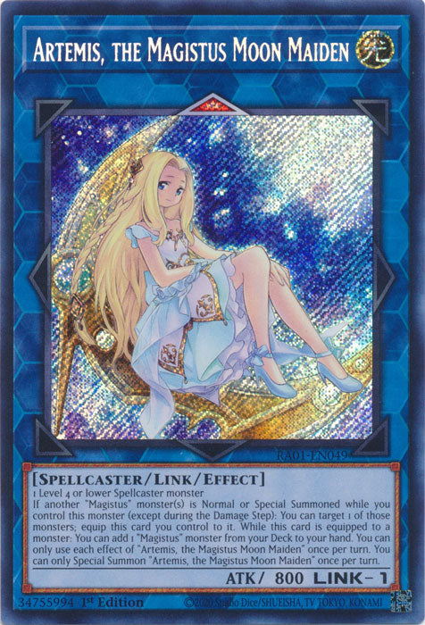 RA01-EN049 - Artemis, the Magistus Moon Maiden Secret Rare 1st Edition