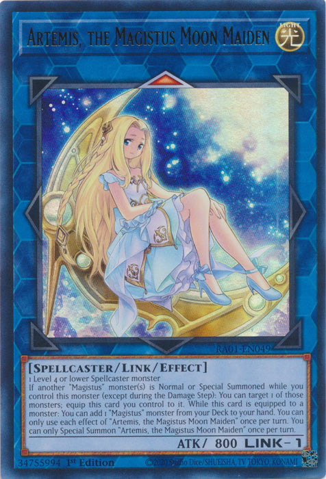 RA01-EN049 - Artemis, the Magistus Moon Maiden Ultra Rare 1st Edition