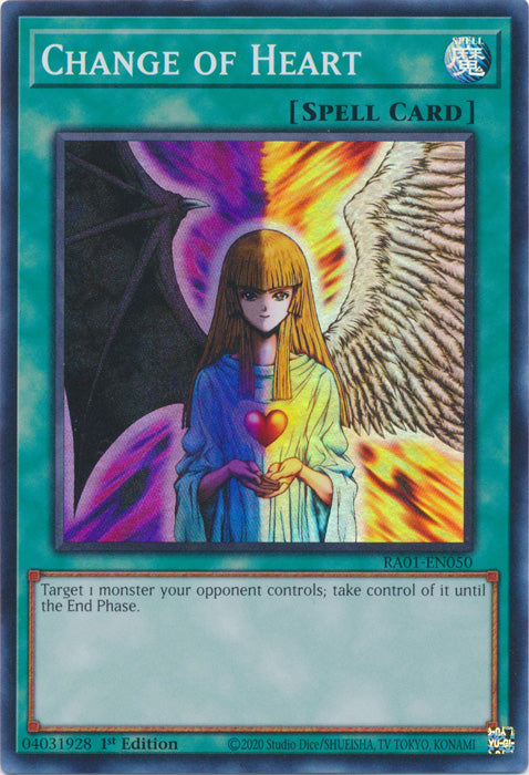 RA01-EN050 - Change of Heart Super Rare 1st Edition