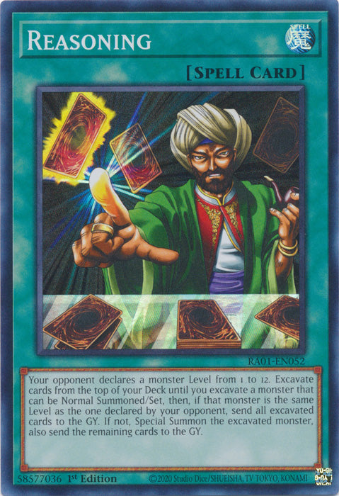 RA01-EN052 - Reasoning Super Rare 1st Edition