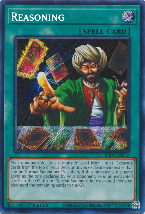 RA01-EN052 - Reasoning Secret Rare 1st Edition