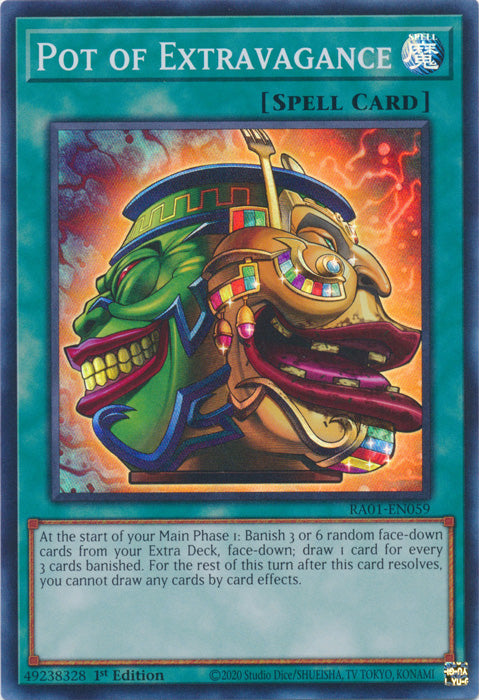RA01-EN059 - Pot of Extravagance Super Rare 1st Edition