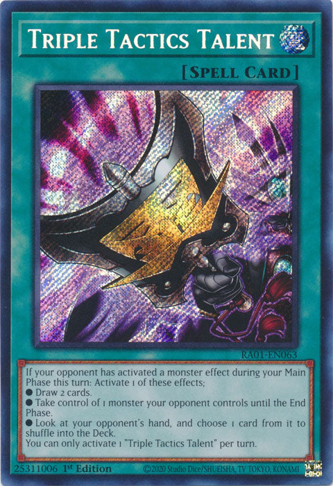 RA01-EN063 - Triple Tactics Talent Secret Rare 1st Edition