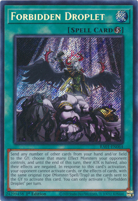 RA01-EN064 - Forbidden Droplet Secret Rare 1st Edition