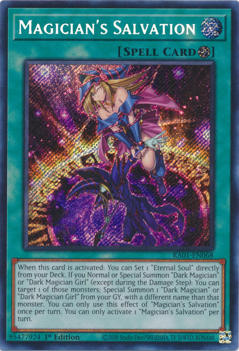 RA01-EN068 - Magician's Salvation Secret Rare 1st Edition