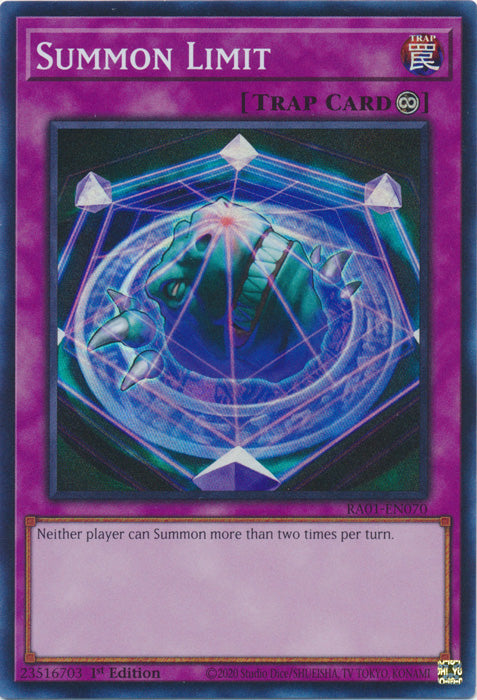 RA01-EN070 - Summon Limit Super Rare 1st Edition