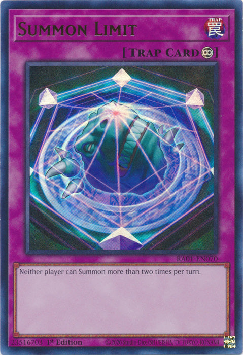 RA01-EN070 - Summon Limit Ultra Rare 1st Edition