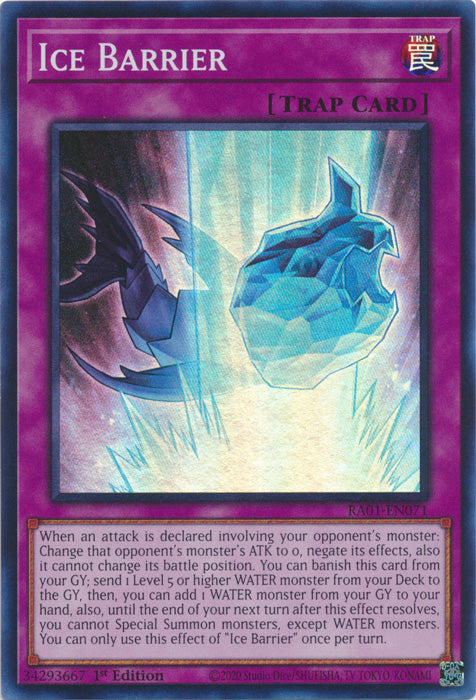 RA01-EN071 - Ice Barrier Super Rare 1st Edition