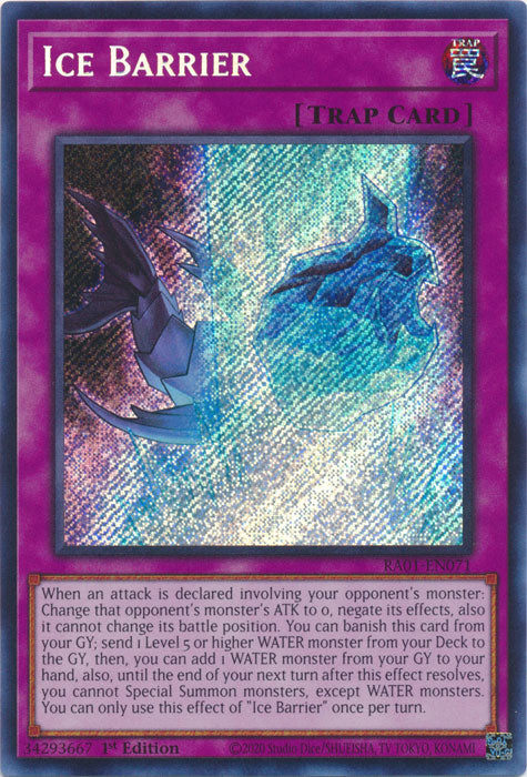 RA01-EN071 - Ice Barrier Secret Rare 1st Edition
