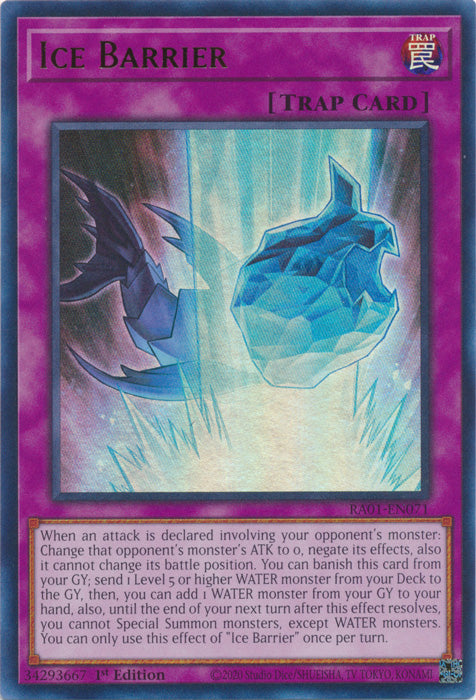 RA01-EN071 - Ice Barrier Ultra Rare 1st Edition