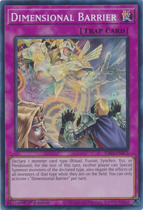 RA01-EN072 - Dimensional Barrier Super Rare 1st Edition