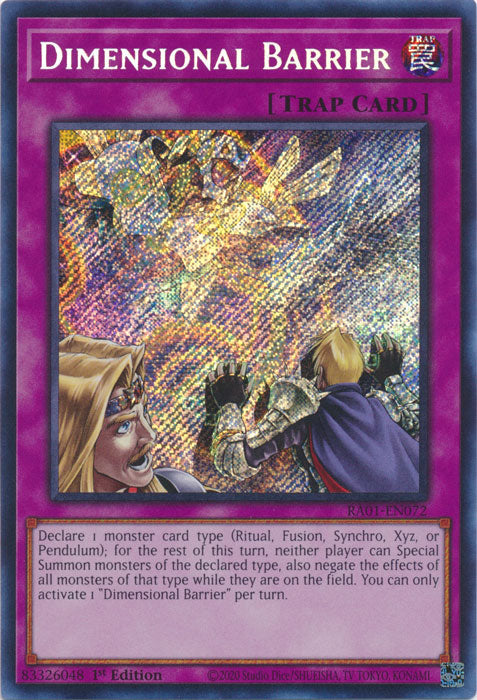RA01-EN072 - Dimensional Barrier Secret Rare 1st Edition