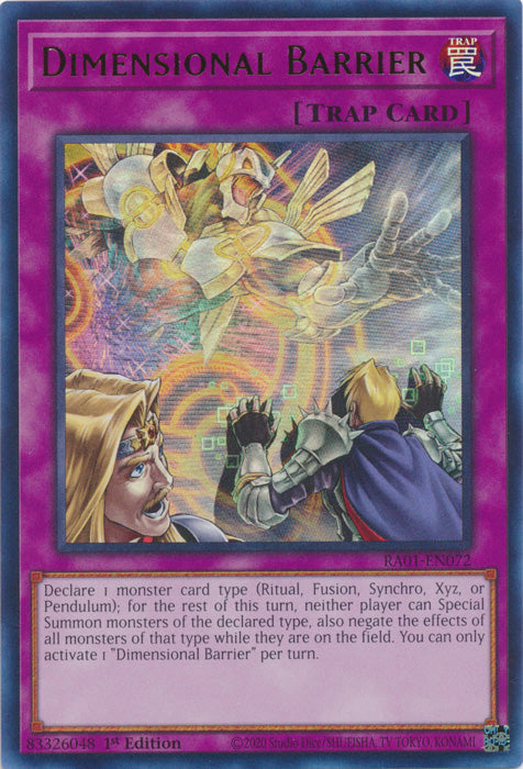 RA01-EN072 - Dimensional Barrier Ultra Rare 1st Edition