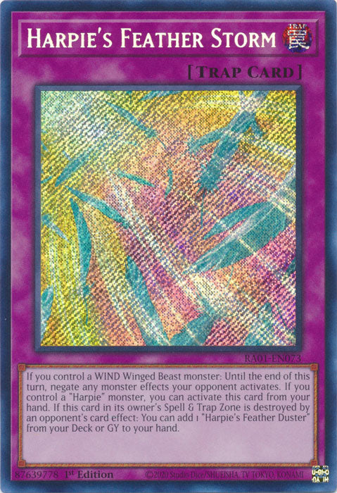 RA01-EN073 - Harpie's Feather Storm Secret Rare 1st Edition
