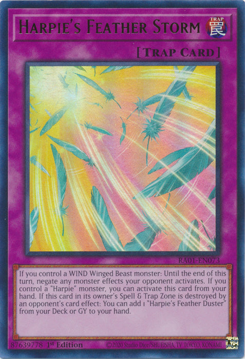 RA01-EN073 - Harpie's Feather Storm Ultra Rare 1st Edition