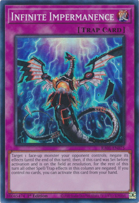 RA01-EN075 - Infinite Impermanence Super Rare 1st Edition