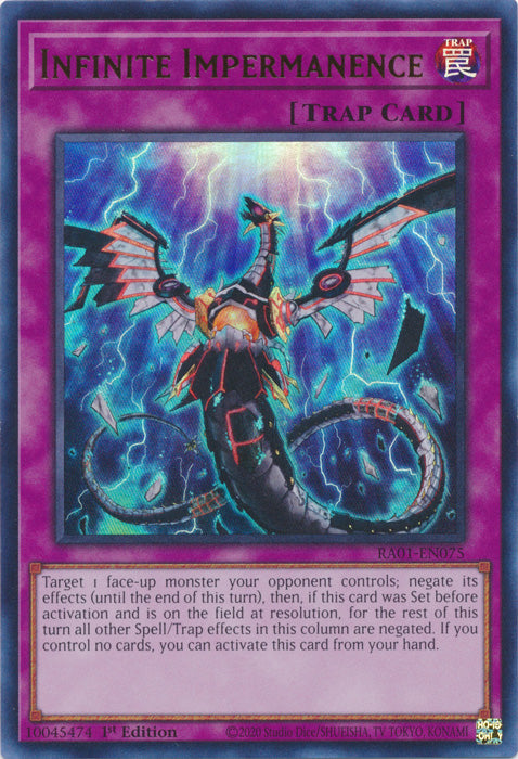 RA01-EN075 - Infinite Impermanence Ultra Rare 1st Edition