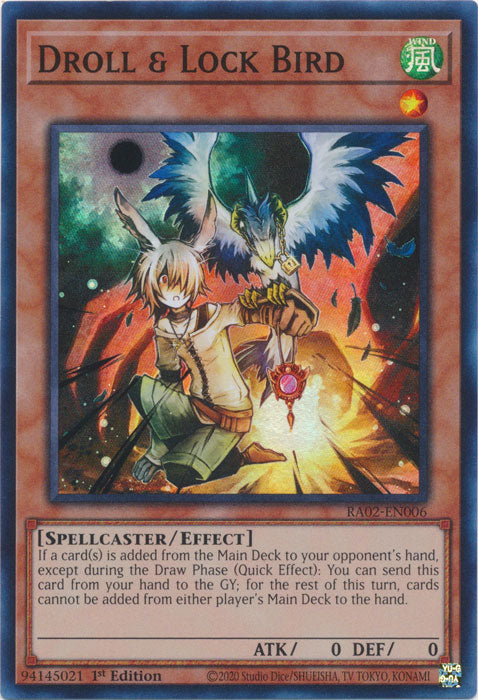 [SUPER RARE] Droll & Lock Bird - RA02-EN006 - 1st Edition