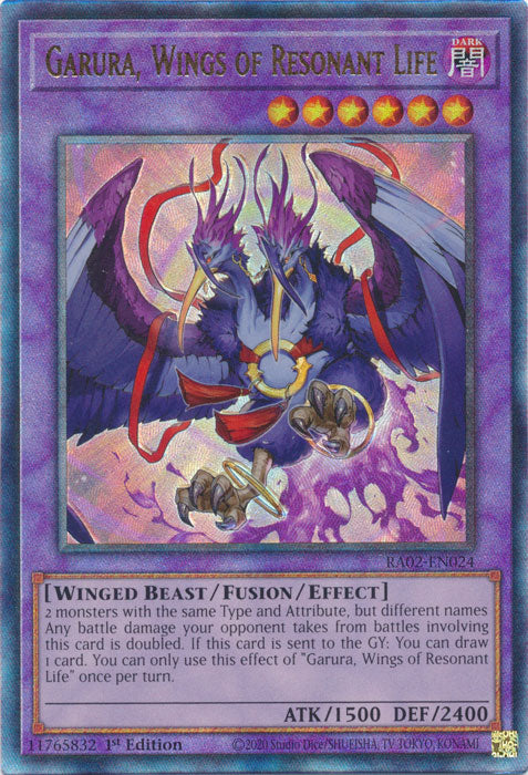 [ULTIMATE RARE] Garura, Wings of Resonant Life - RA02-EN024 - 1st Edition