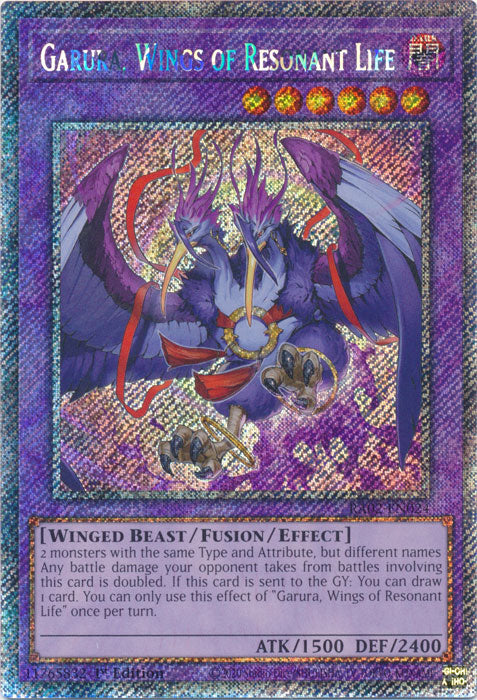 [PLATINUM RARE] Garura, Wings of Resonant Life - RA02-EN024 - 1st Edition