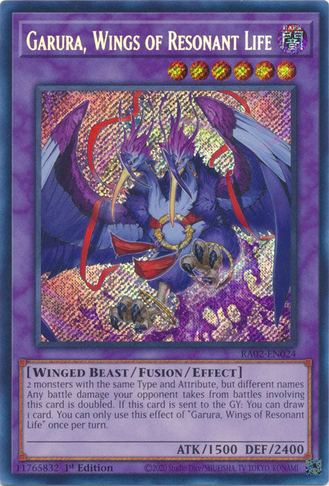 [SECRET RARE] Garura, Wings of Resonant Life - RA02-EN024 - 1st Edition