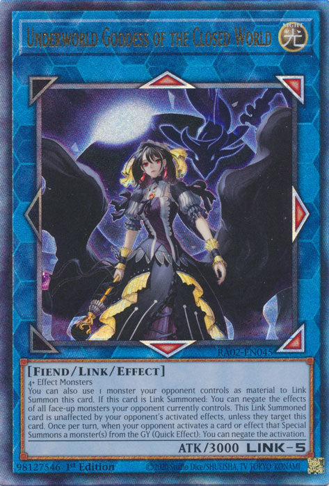 [ULTIMATE RARE] Underworld Goddess of the Closed World - RA02-EN045 - 1st Edition