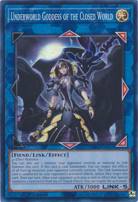[SUPER RARE] Underworld Goddess of the Closed World - RA02-EN045 - 1st Edition