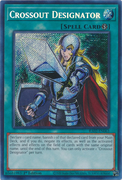 [SECRET RARE] Crossout Designator - RA02-EN063 - 1st Edition