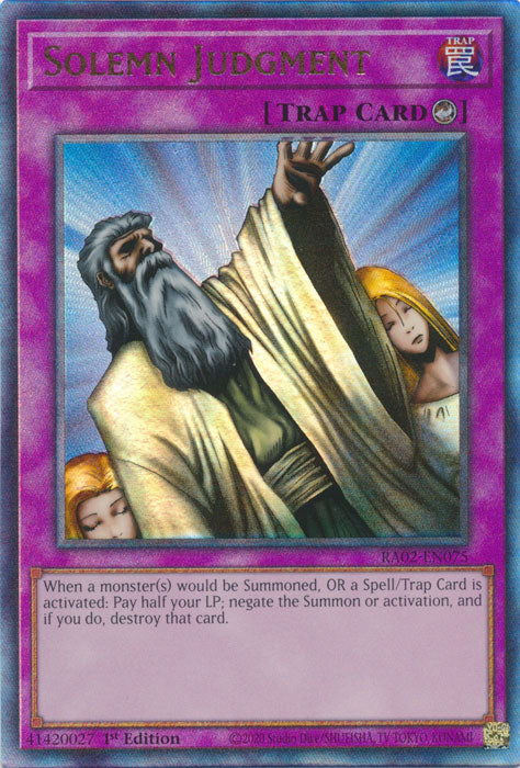 [ULTIMATE RARE] Solemn Judgment - RA02-EN075 - 1st Edition
