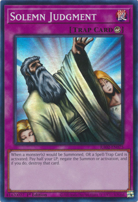 [SUPER RARE] Solemn Judgment - RA02-EN075 - 1st Edition