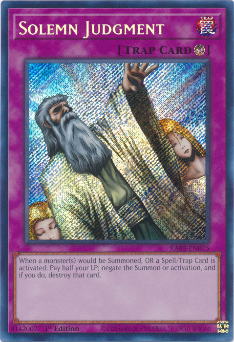 [SECRET RARE] Solemn Judgment - RA02-EN075 - 1st Edition