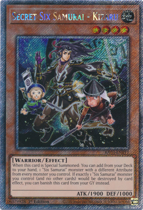 [QUARTER CENTURY SECRET RARE] Secret Six Samurai - Kizaru - RA03-EN017 -  1st Edition