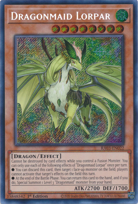 [SECRET RARE] Dragonmaid Lorpar - RA03-EN022 -  1st Edition