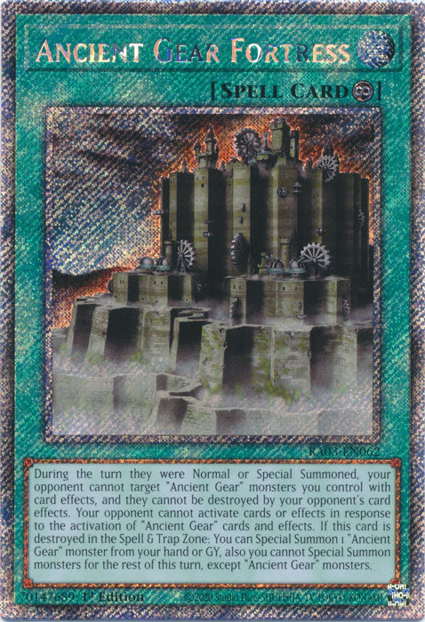 [QUARTER CENTURY SECRET RARE] Ancient Gear Fortress - RA03-EN062 -  1st Edition